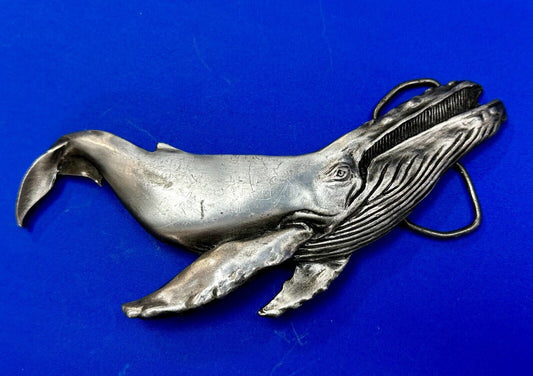 Vinegaroon Foundries Blue Whale Large Figural Pewter Late 70'S Belt Buckle