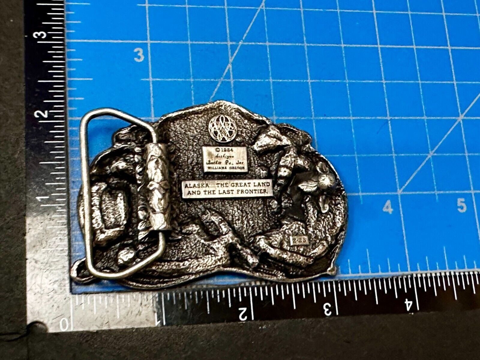 Alaska The Great Land Last Frontier State Map Vintage 1984 Siskiyou Belt Buckle