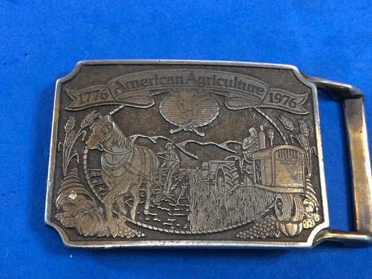 200 year celebration of American farming agriculture belt buckle gift from ORTHO