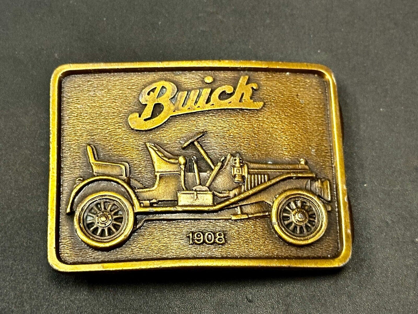 1908 BUICK Car Collectors Vintage 1975 Belt Buckle by Bergamot Brass Works