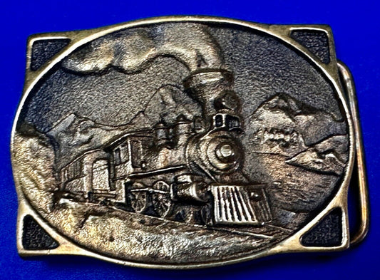 American Train Steam Engine RailRoad Heritage Registered Collection Belt Buckle