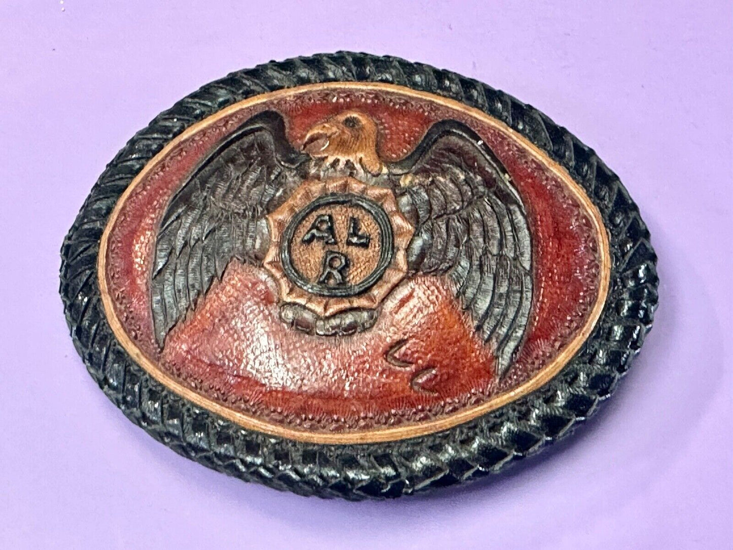 ALR American Legion Riders - Eagle Emblem on large leather belt buckle