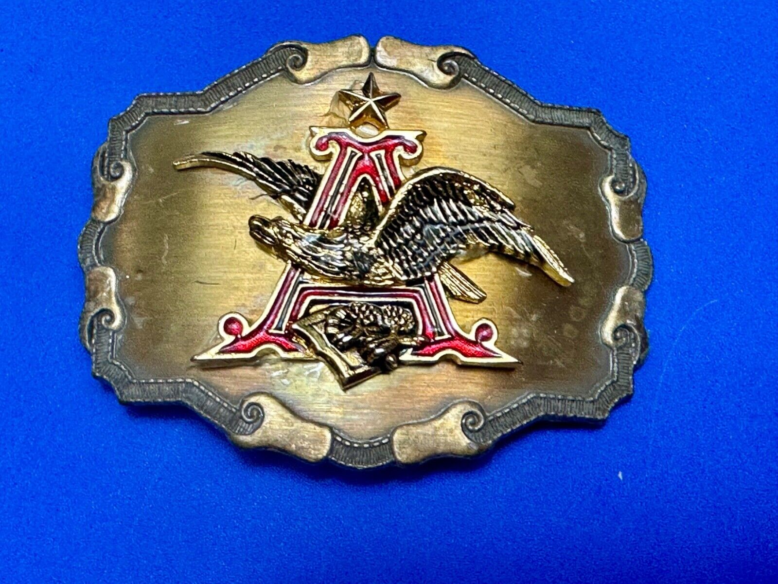 Anheuser Busch Eagle western framed Pre loved! Belt Buckle by Raintree