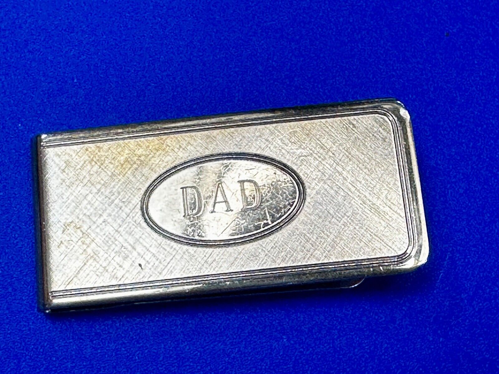 Vintage Gold Tone Money Clip Bill Holder Engraved DAD - Perfect Fathers Gift!