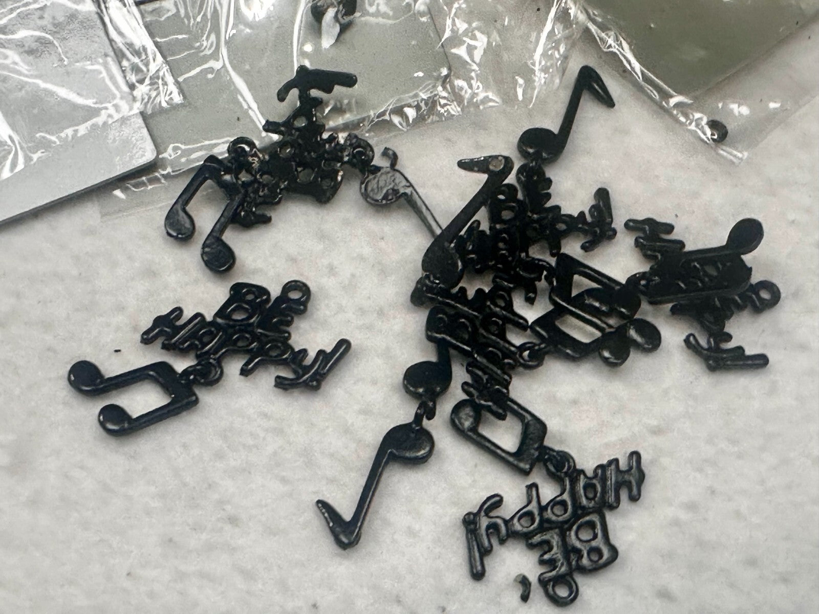 75 Set Lot Of Broken Be Happy Music Note Earrings Craft /  Repurpose / Steampunk