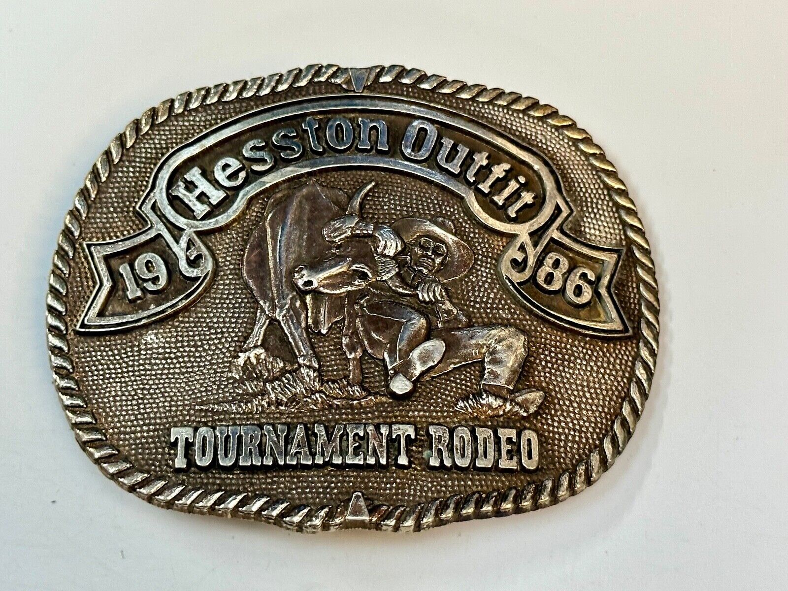 1986 Hesston Outfit Tournament Rodeo - Limited Series No 2 belt buckle