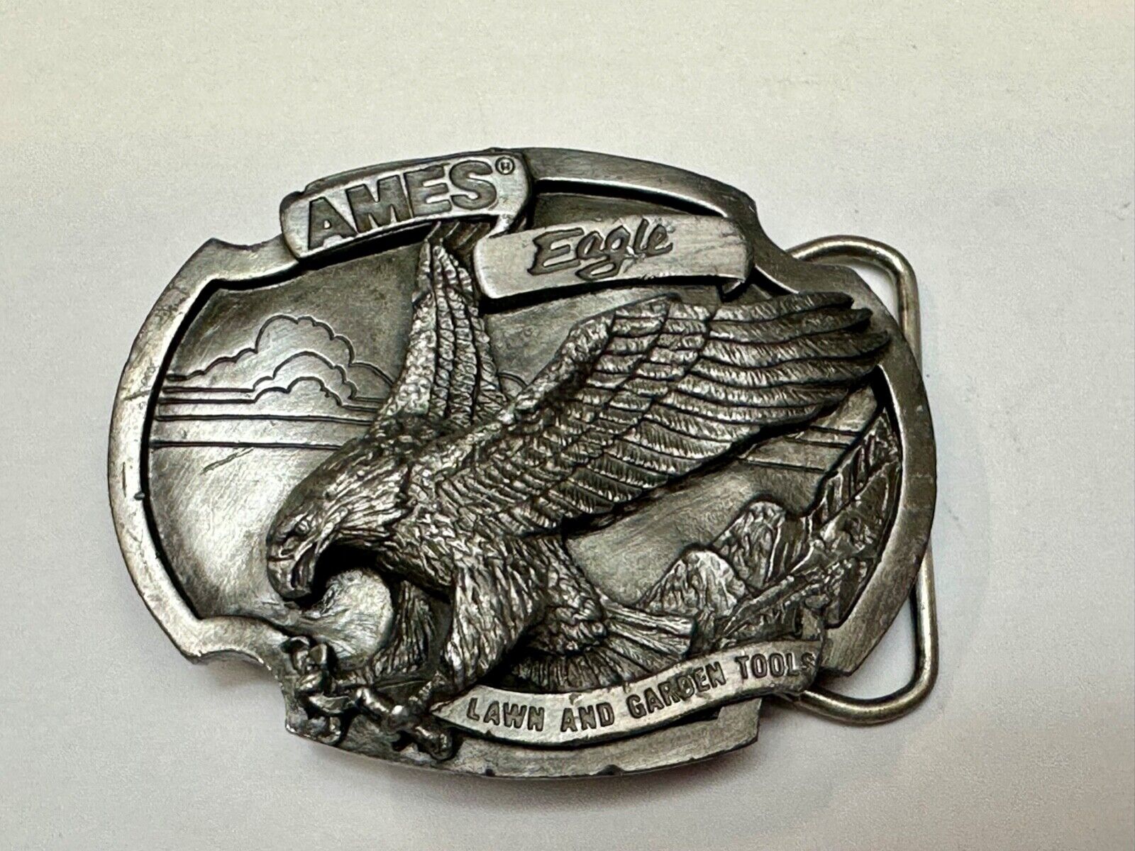 AMES TOOLS Vintage 1987 Belt Buckle - EAGLE - Lawn and garden tools