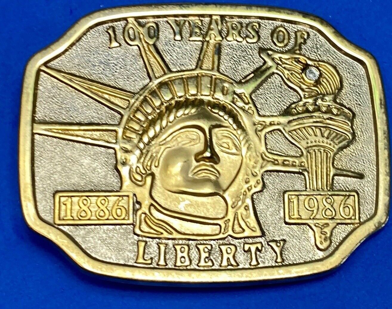 100 Years Of Lady Liberty - Nyc Iconic American Symbol Statue 1986 Belt Buckle 