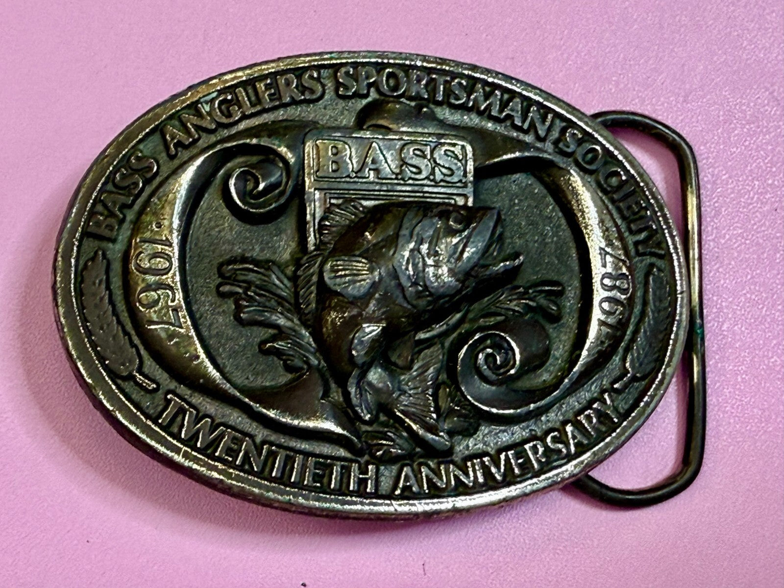 Bass Anglers Sportsman Society 20th Anniversary Limited Edition 1987 Belt Buckle