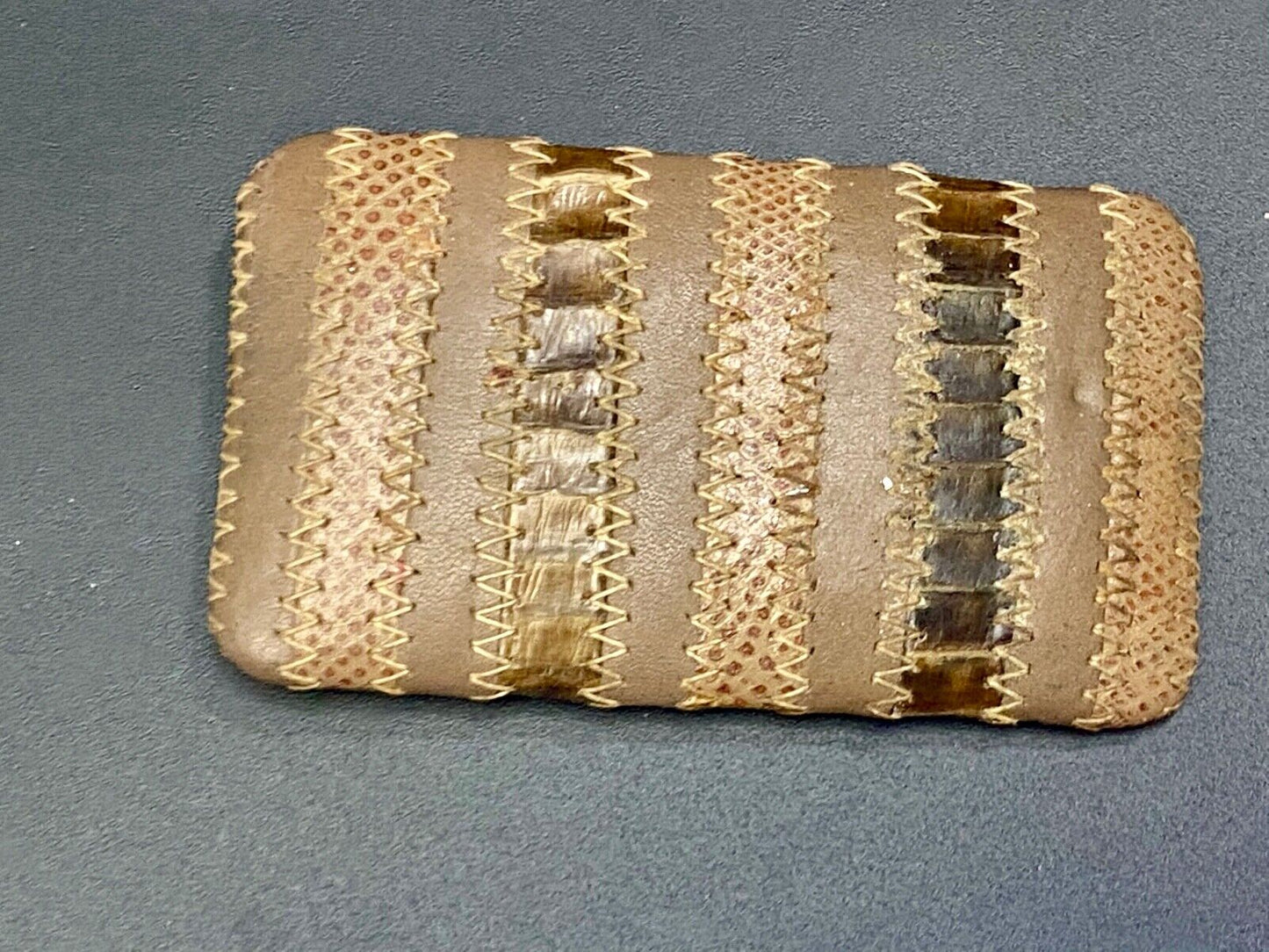 Artisan mixed material leather scarf shoe purse belt buckle   - unknown to me! 