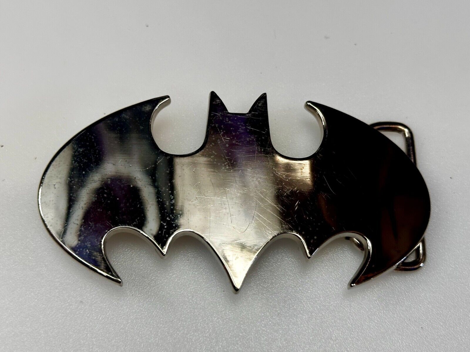 Batman Bat Wing Classic Logo Cutout Silver Color Reflective Cpga Belt Buckle