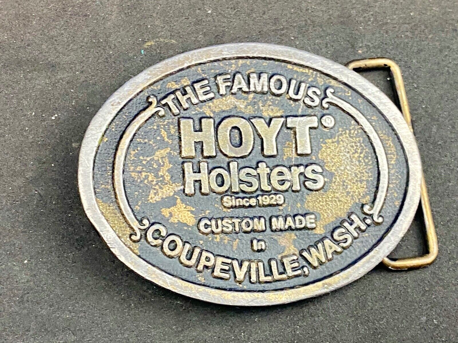 Vintage Hoyt Gun Holsters Coupville Washington Belt Buckle