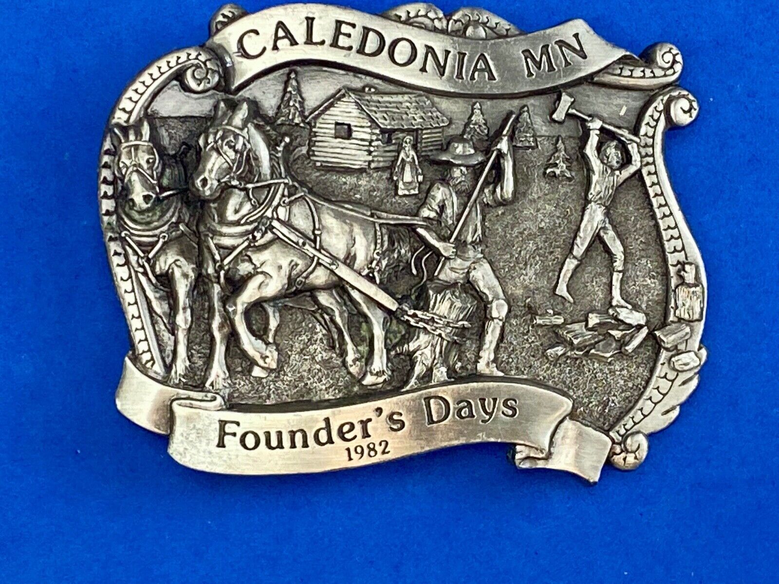 Vintage 1982 - Founder’s Days Caledonia MN belt buckle by Siskiyou