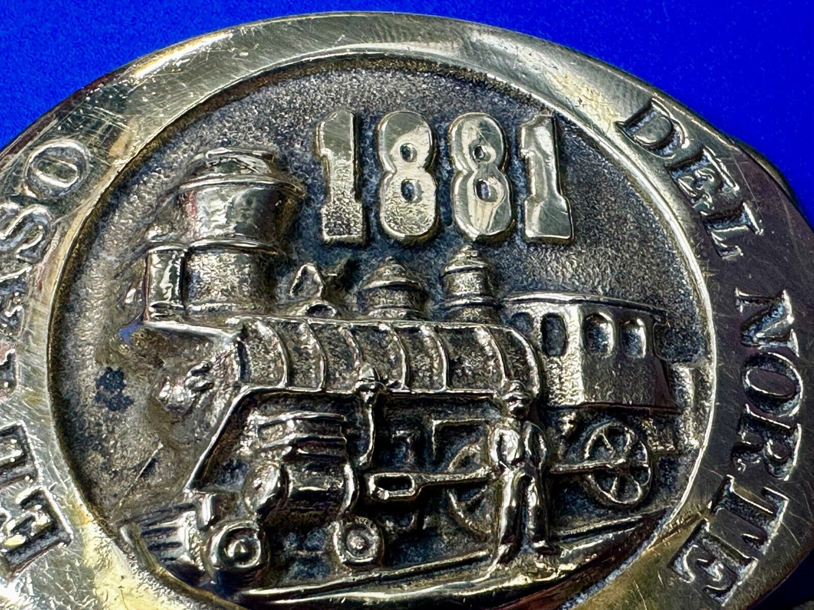 Train Engine El Paso Del Norte 1881 Rail Road Locomotive Solid Brass Belt Buckle
