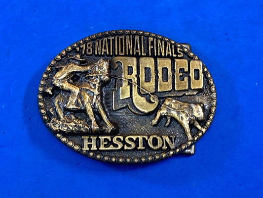 1978 NFR Rodeo Hesston Fourth edition belt buckle - 5th network telecast from Ok