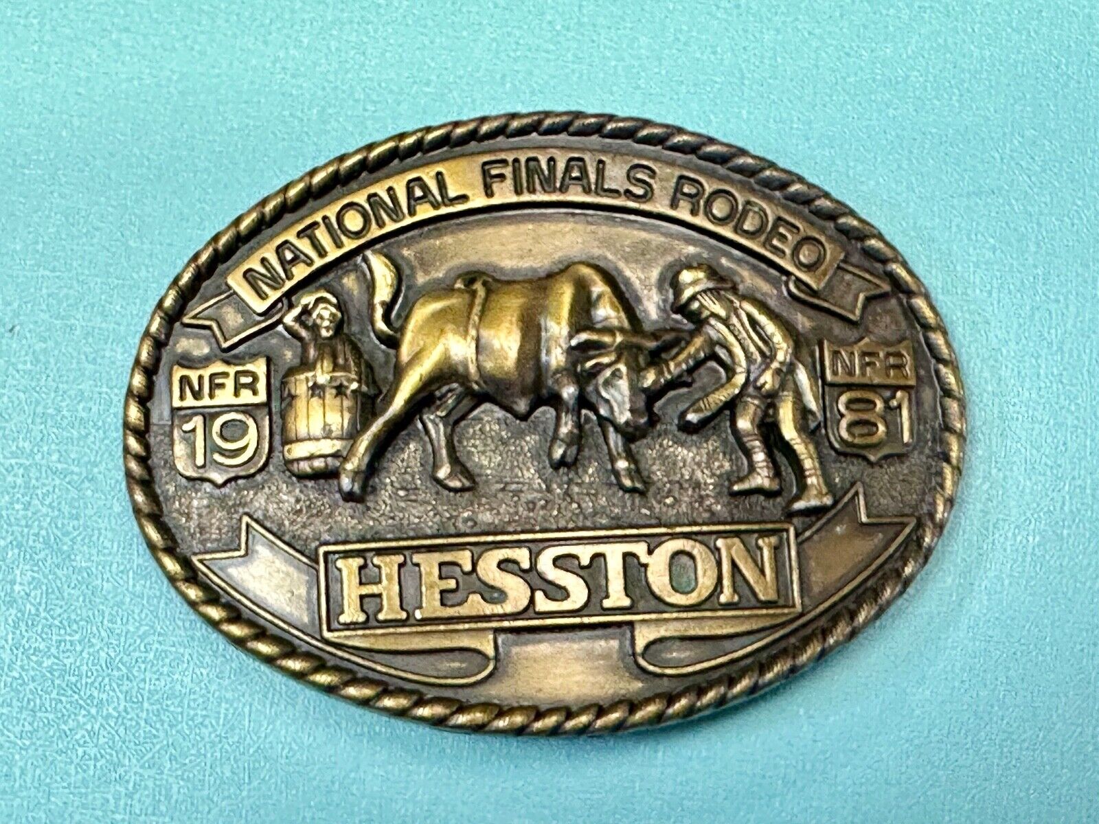 1981 Hesston National Finals Rodeo NFR Limited Edition Collectors Belt Buckle