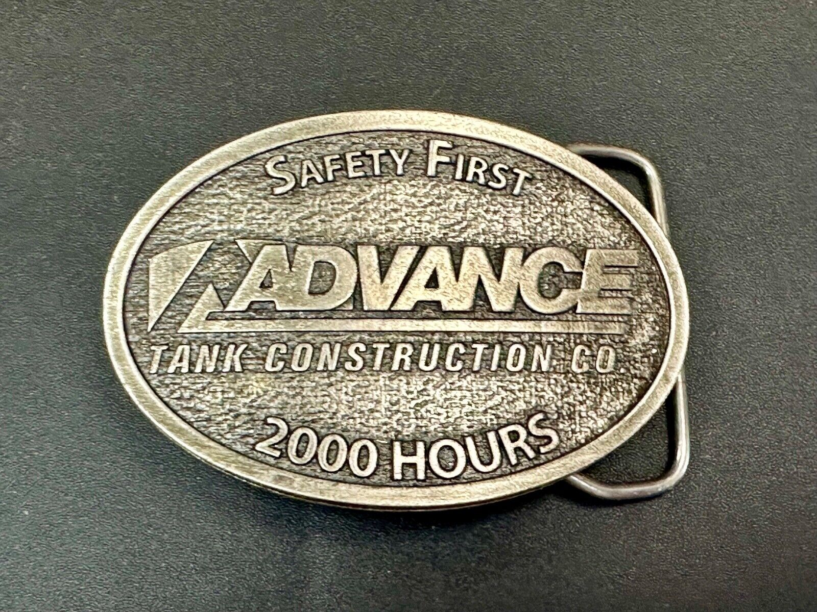 Advance Construction Safety First Award 2000 Hours belt buckle