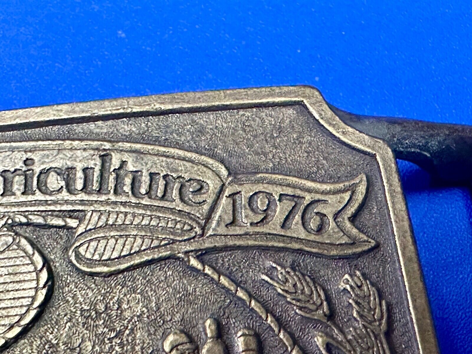 American Agriculture Bicentennial Celebration Ortho sponsored belt buckle