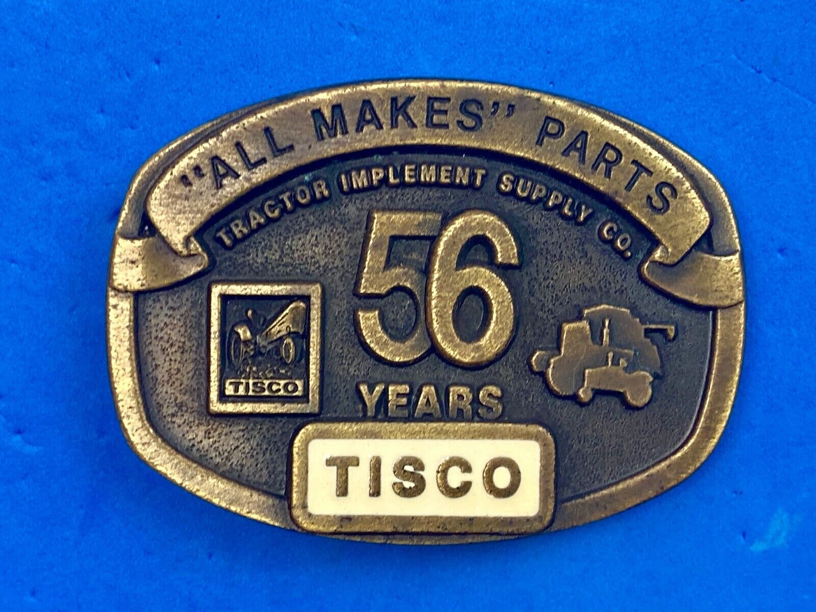 TISCO 56 Years ALL MAKES PARTS Tractor Service belt buckle Series 4 1993 