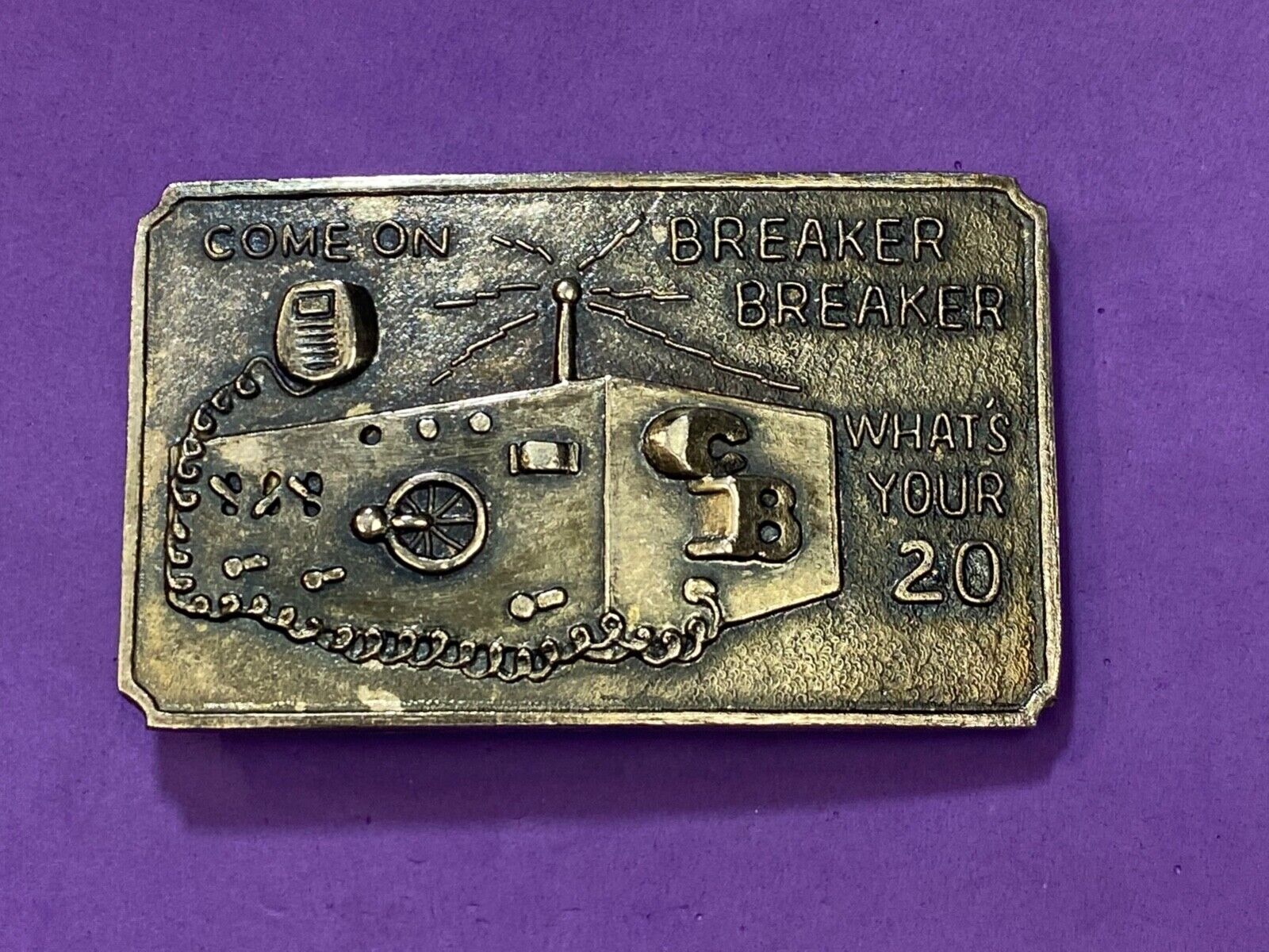 Trucker Semi CB Radio Come On, Breaker Breaker, What's your 20 belt buckle