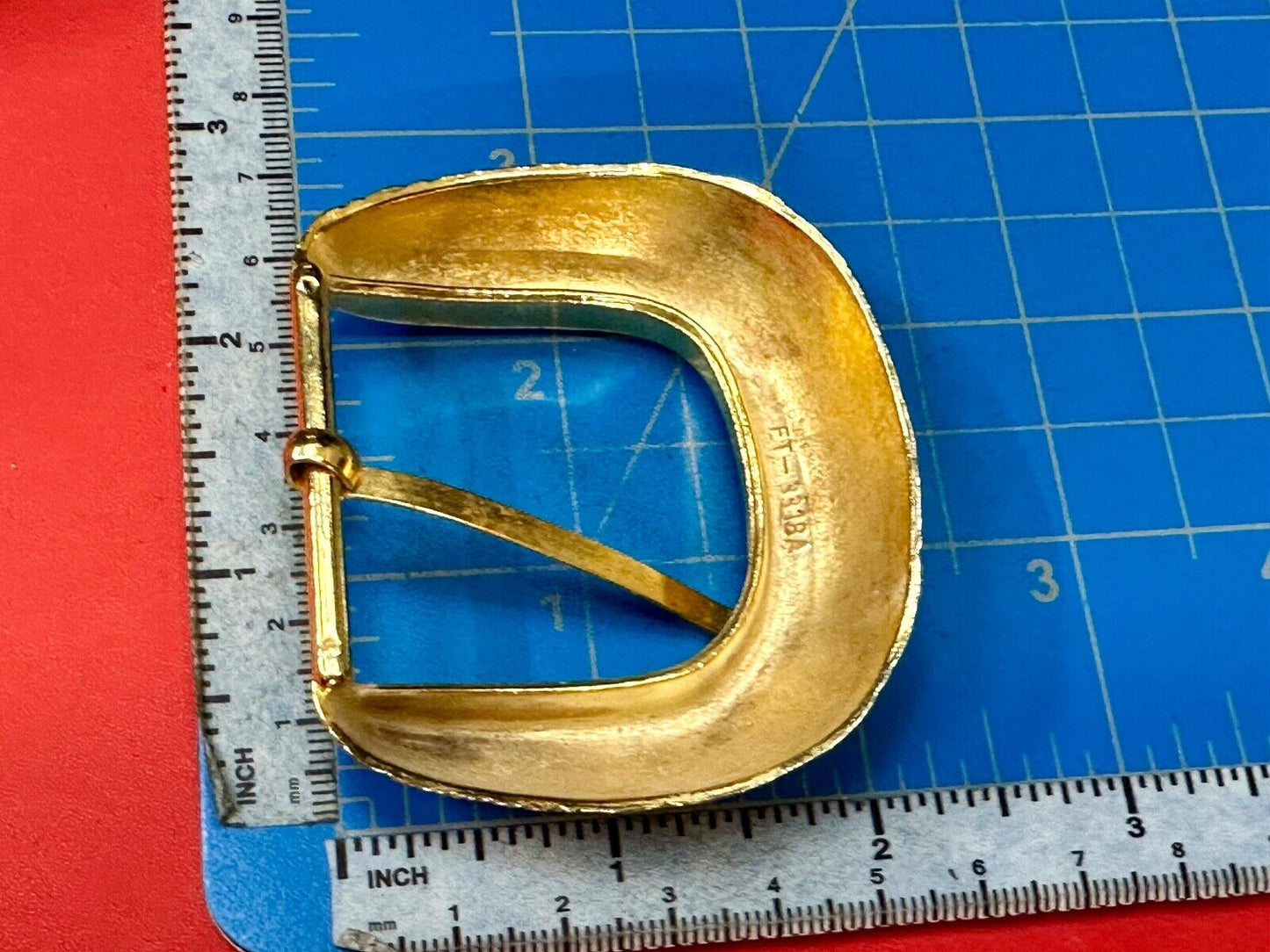 Vintage gold tone weave pattern Replacement belt buckle ET-3318