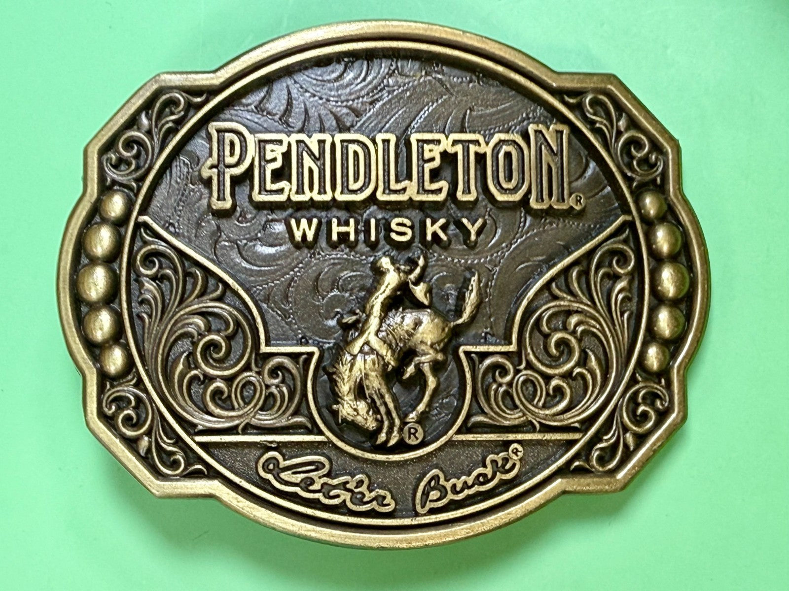 2024 Pendleton Whiskey Let'er Buck Rodeo Cowboy Montana Silversmiths Belt Buckle