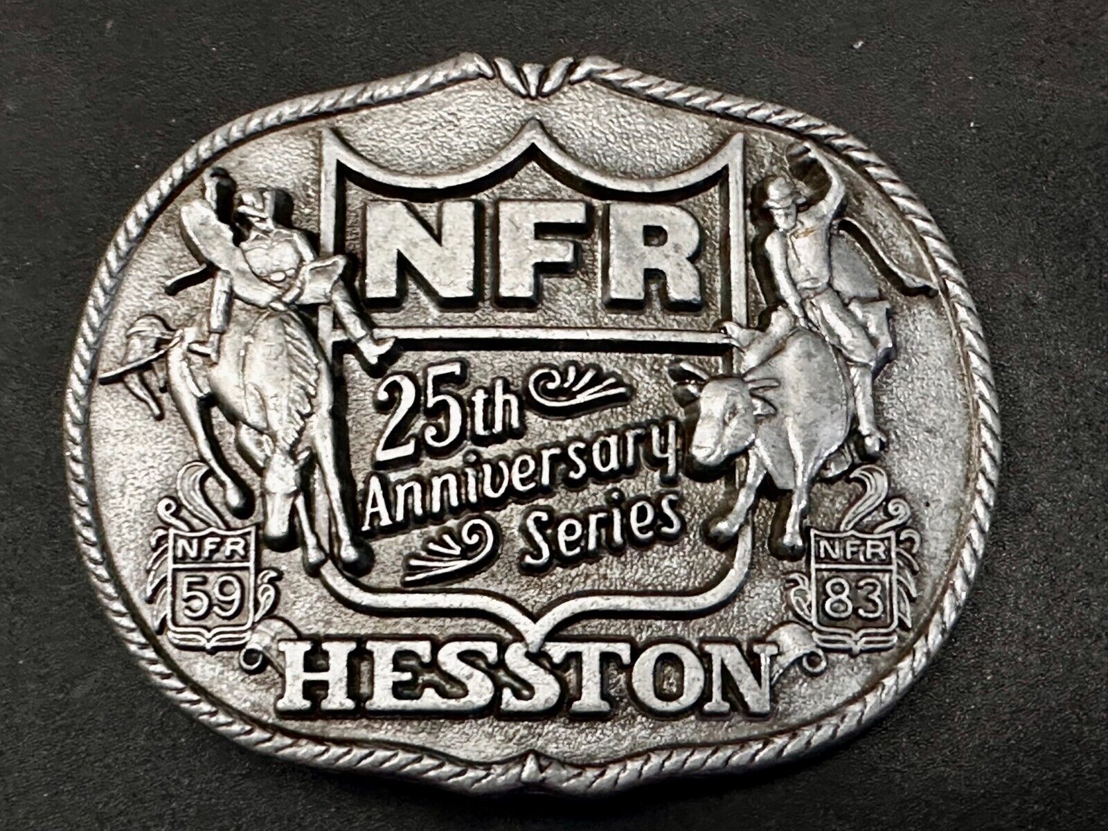 25th Anniversary  NFR Hesston National Finals Rodeo Cowboy Belt Buckle