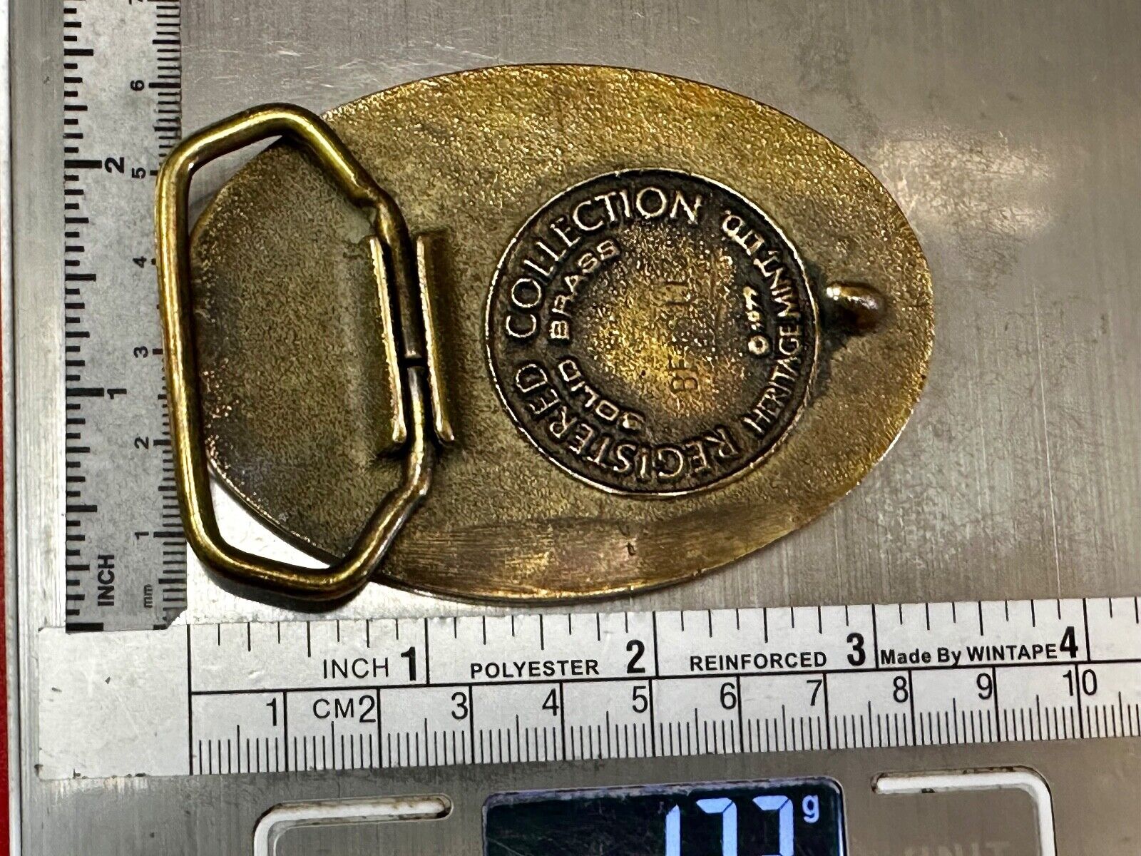 The Great State of Texas Lone Star State Solid Brass 1970s Belt Buckle