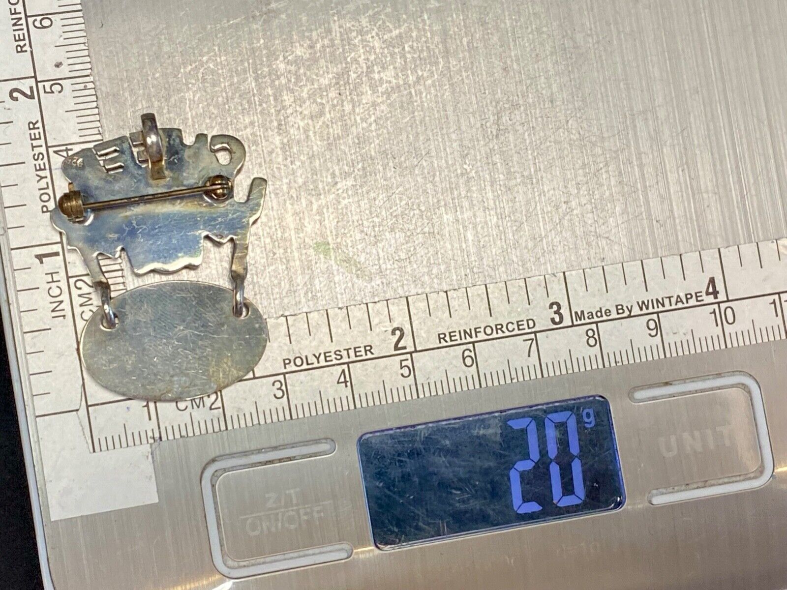 Vintage Cheerleader Mom Sterling Silver 925 Proud Football Mamma! Brooch Pin