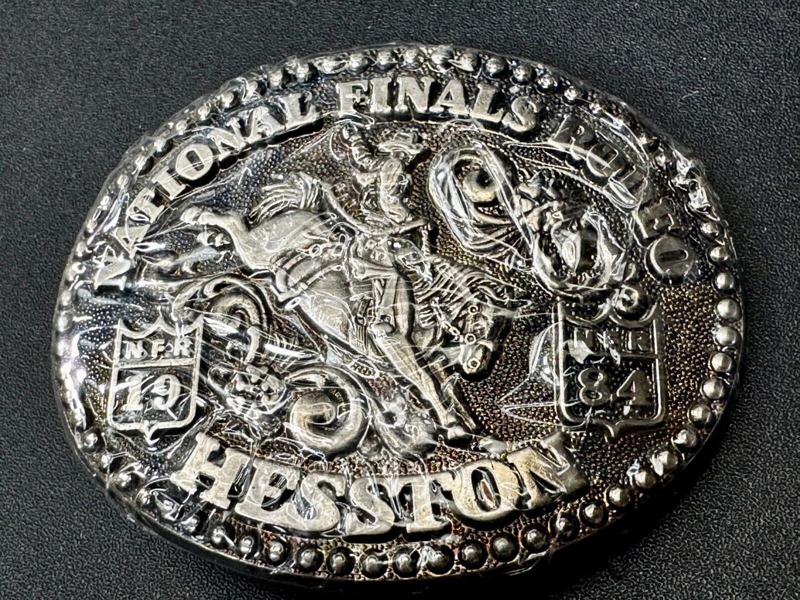 1984 Hesston National Finals Rodeo NFR Cowboys Youth Size NOS Belt Buckle
