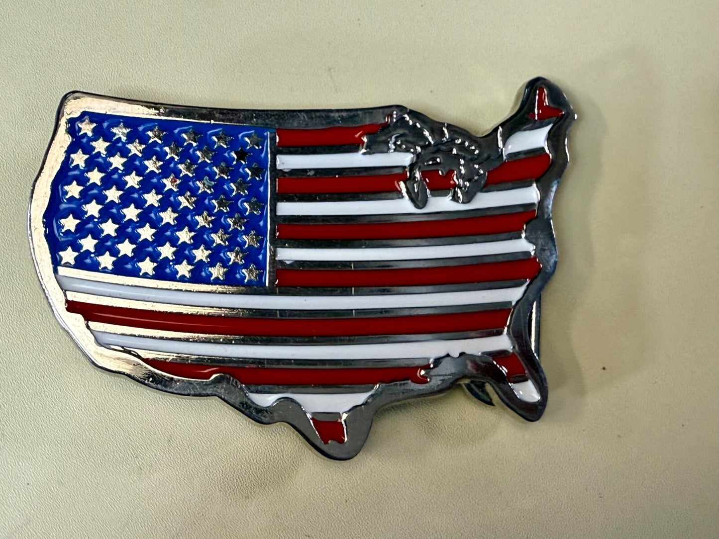 United States of America Flags Figural Cutout Patriotic Belt Buckle