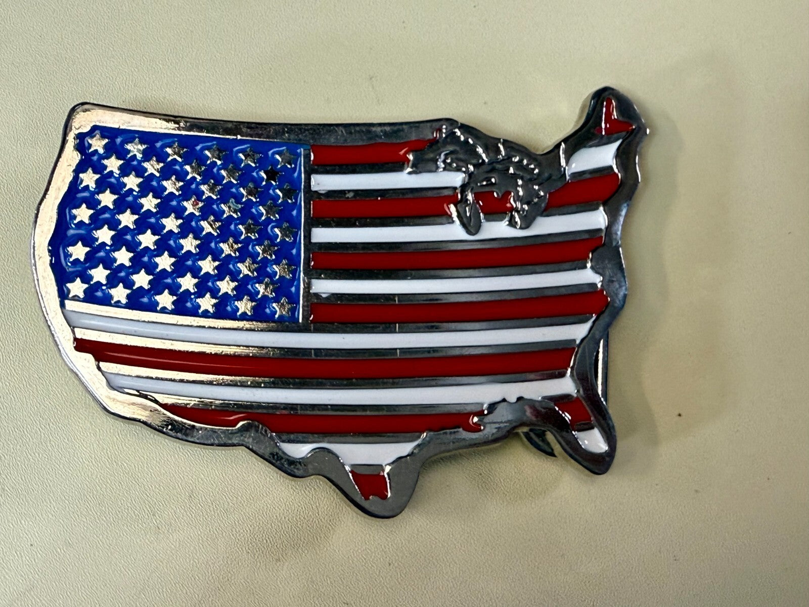 United States of America Flags Figural Cutout Patriotic Belt Buckle