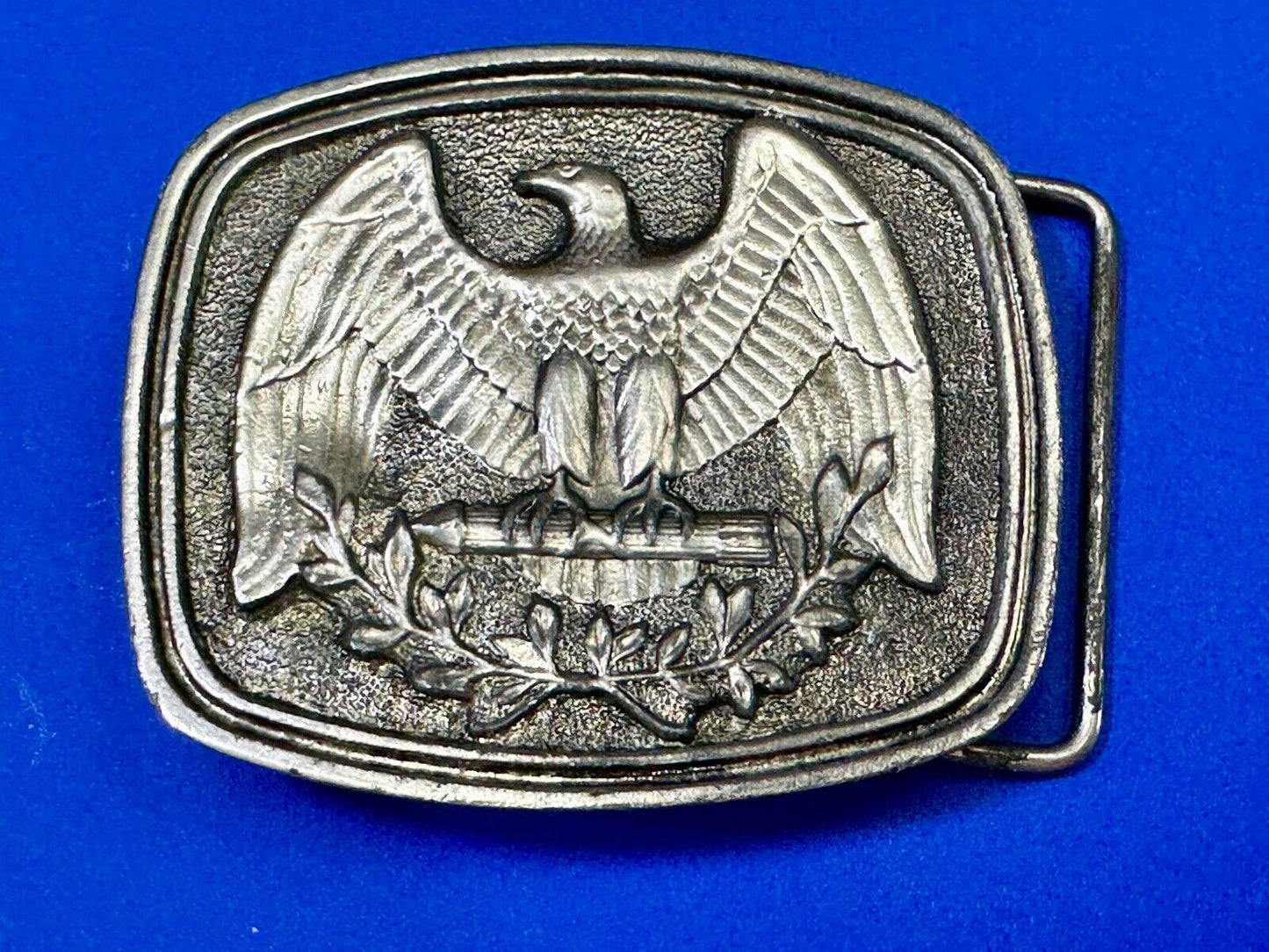 USA patriotic emblem Eagle Olive Branch Seal Vintage Numbered belt buckle