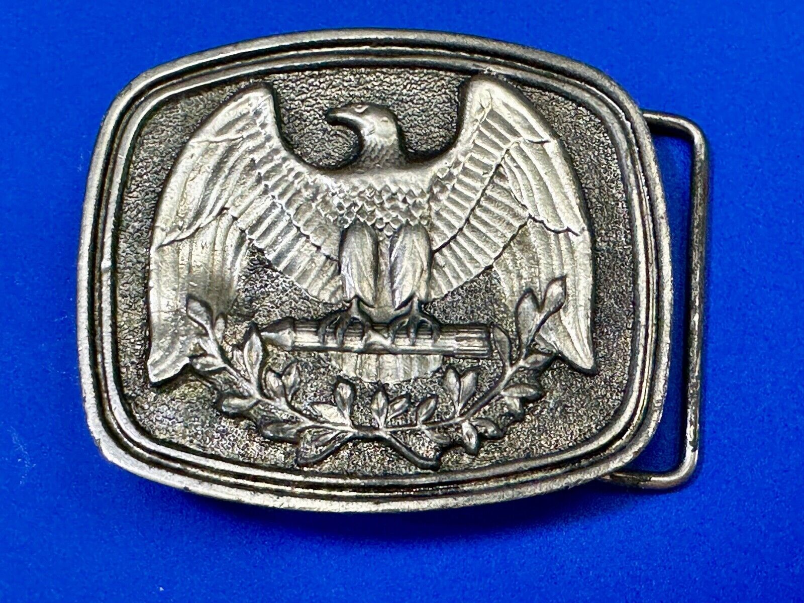 USA patriotic emblem Eagle Olive Branch Seal Vintage Numbered belt buckle