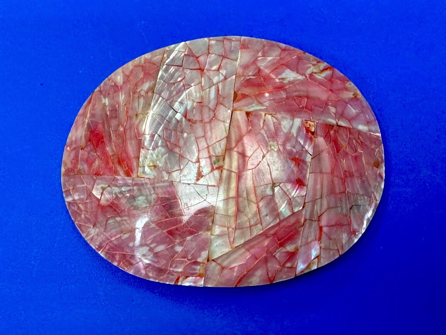 80s Charmant Beverly Hills Different Abstract Cracked Shell Style belt buckle