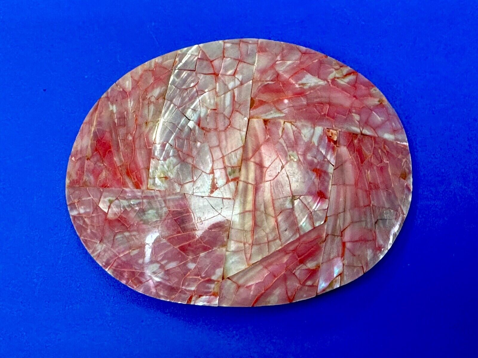 80s Charmant Beverly Hills Different Abstract Cracked Shell Style belt buckle