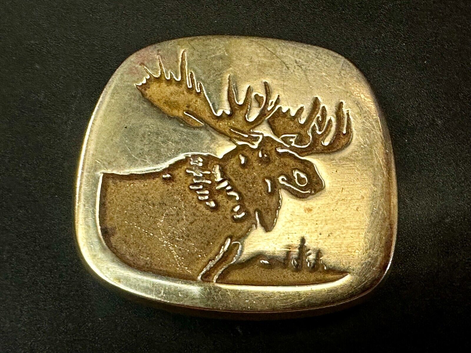 The Moose RARE Commemorative Cutout Solid Brass Vintage Belt Buckle