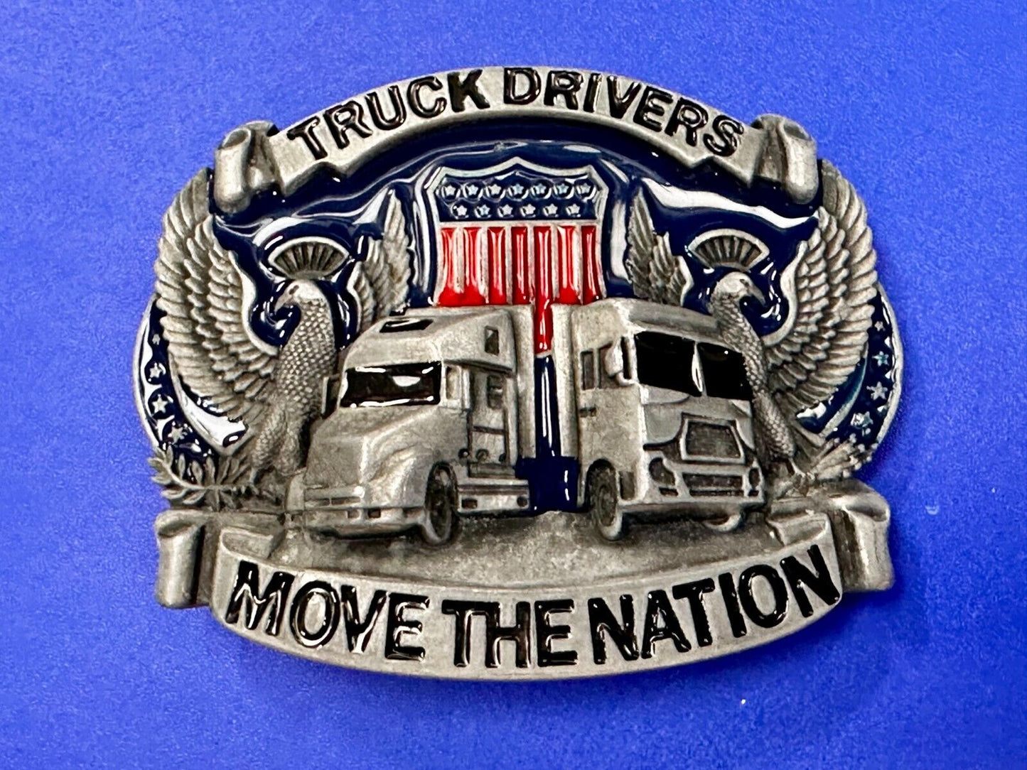 Truck Drivers Move The Nation 3-D Eagle American Trucker Commemorate Belt Buckle