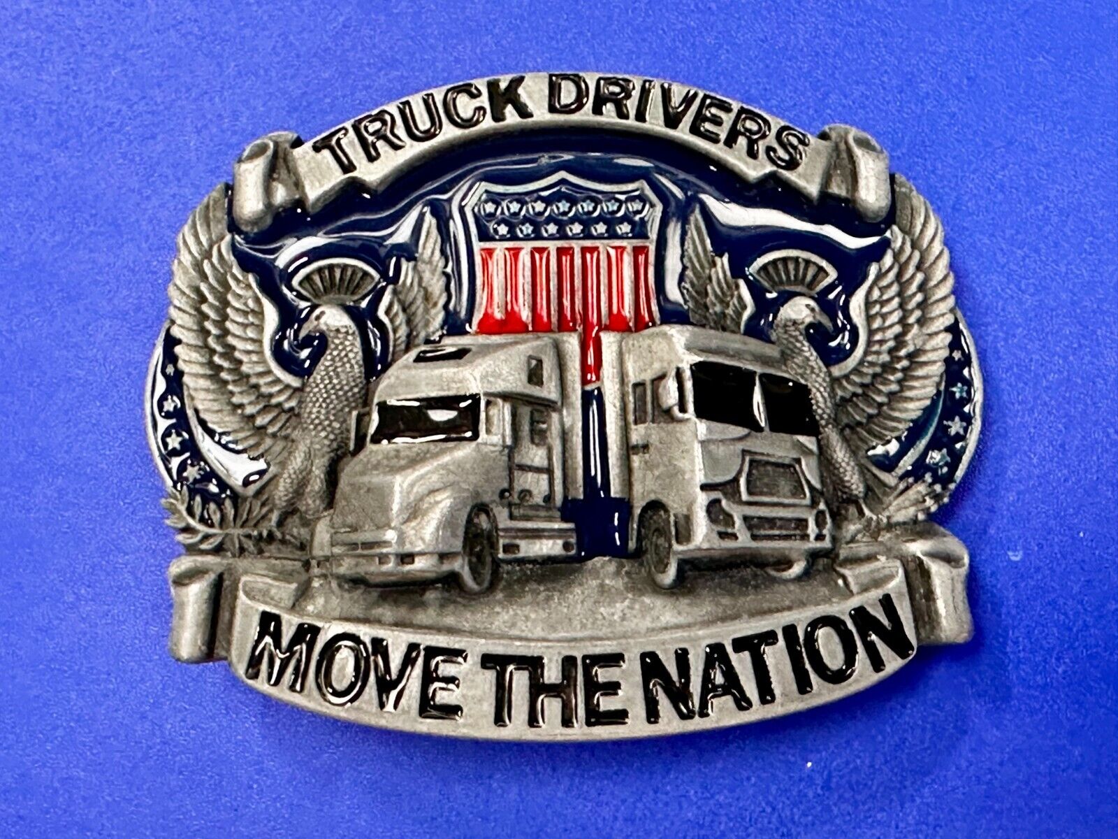 Truck Drivers Move The Nation 3-D Eagle American Trucker Commemorate Belt Buckle