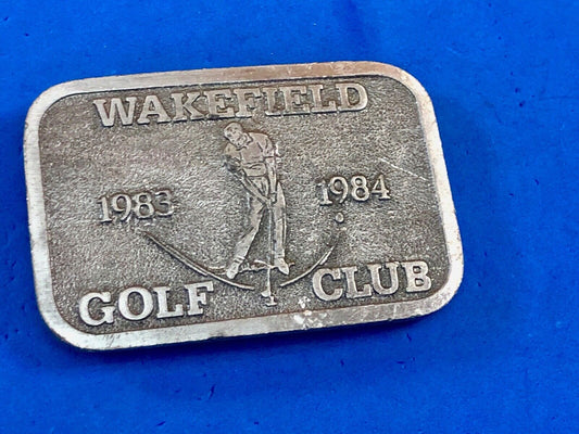 Vintage 1984 - WAKEFIELD golf country club belt buckle