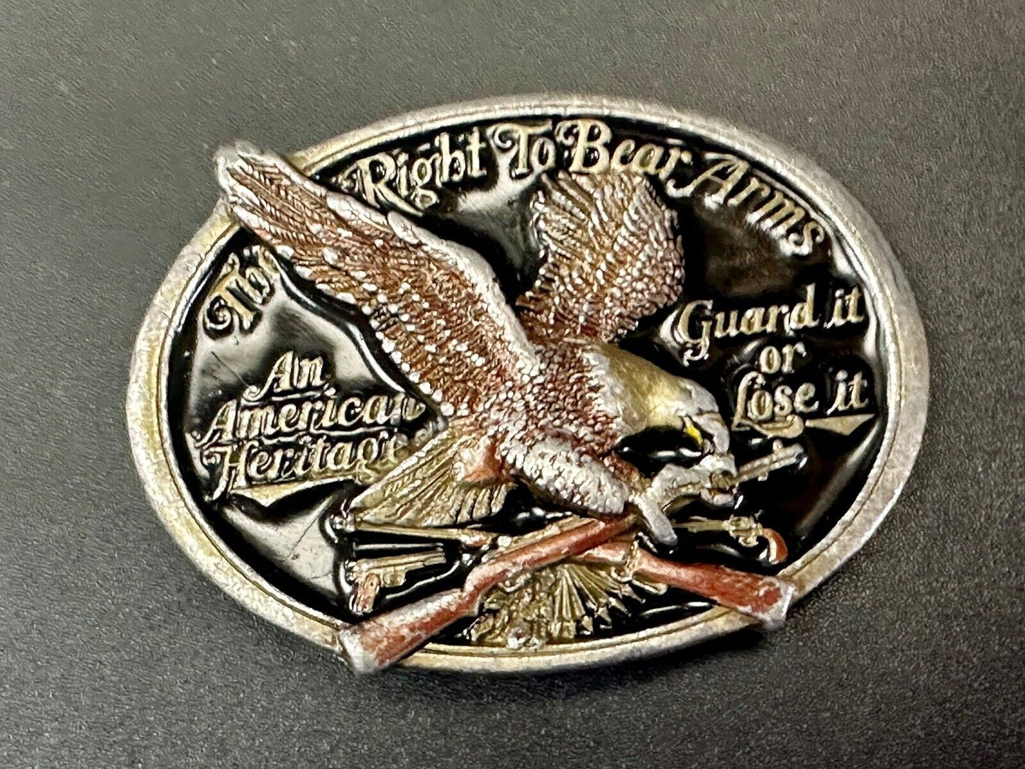 An American Heritage - Second Amendment gun laws Guard it or Lose it belt buckle