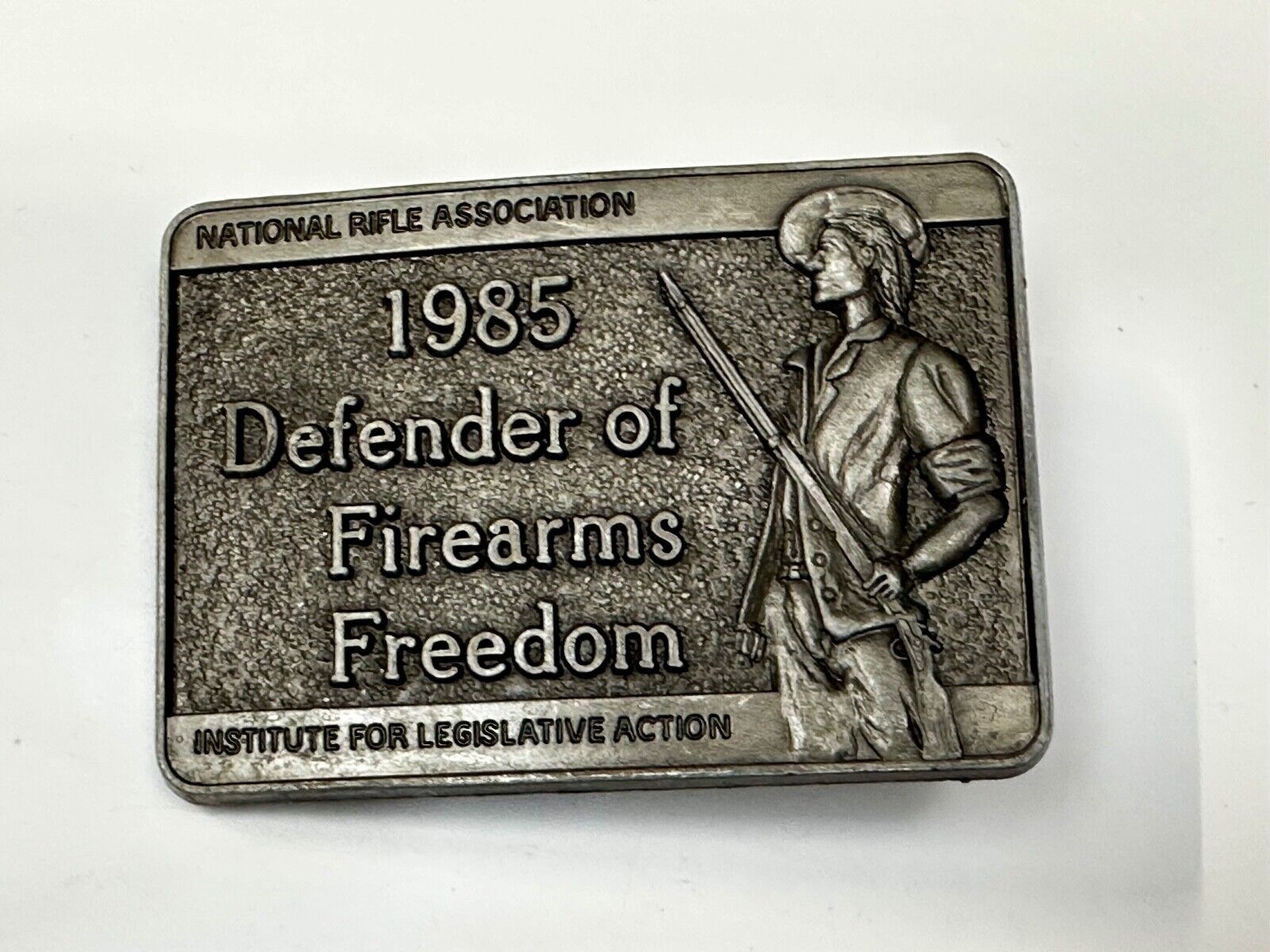 1985 Defender of Firearms Freedom Vintage NRA ILA Belt Buckle