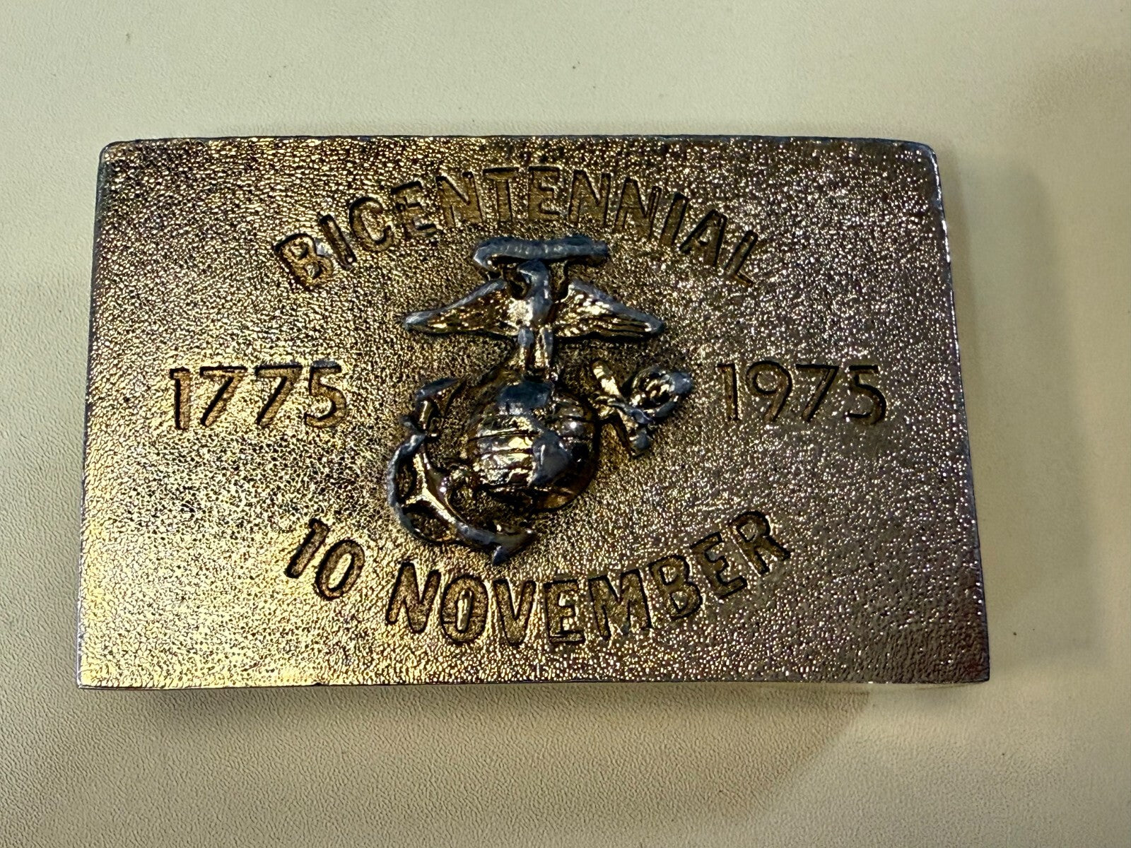 US Marine Corps Bicentennial 1775-1975 November 10 Commemorative Belt Buckle