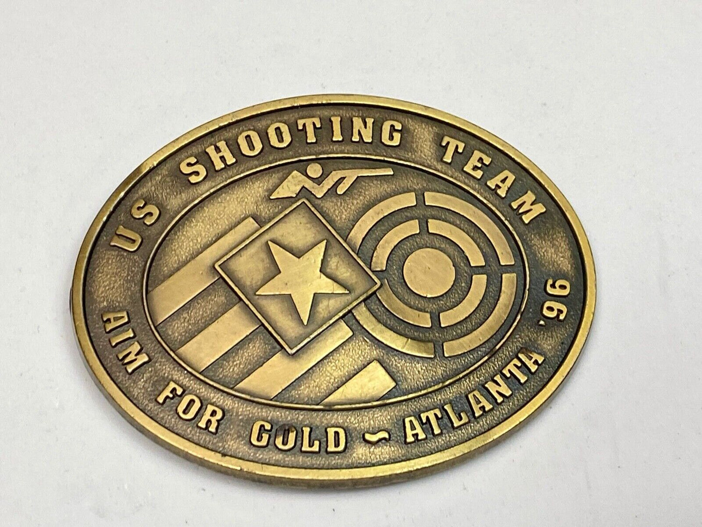 Usa 1996 Olympic Shooting Team - For Aim For Gold In Atlanta Belt Buckle 
