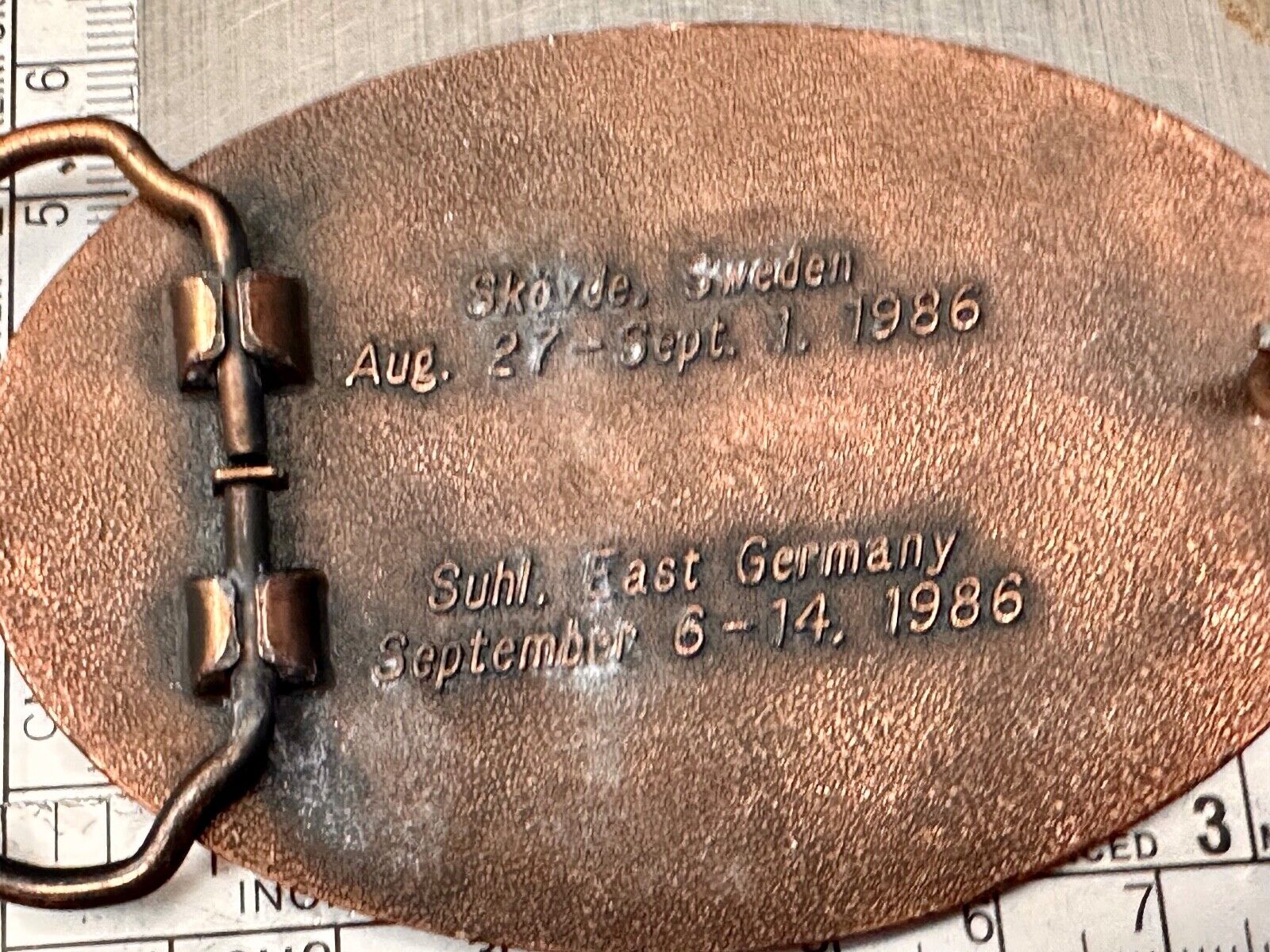 1986 Shooting TeamUSA World Shooting Championships Vintage belt buckle