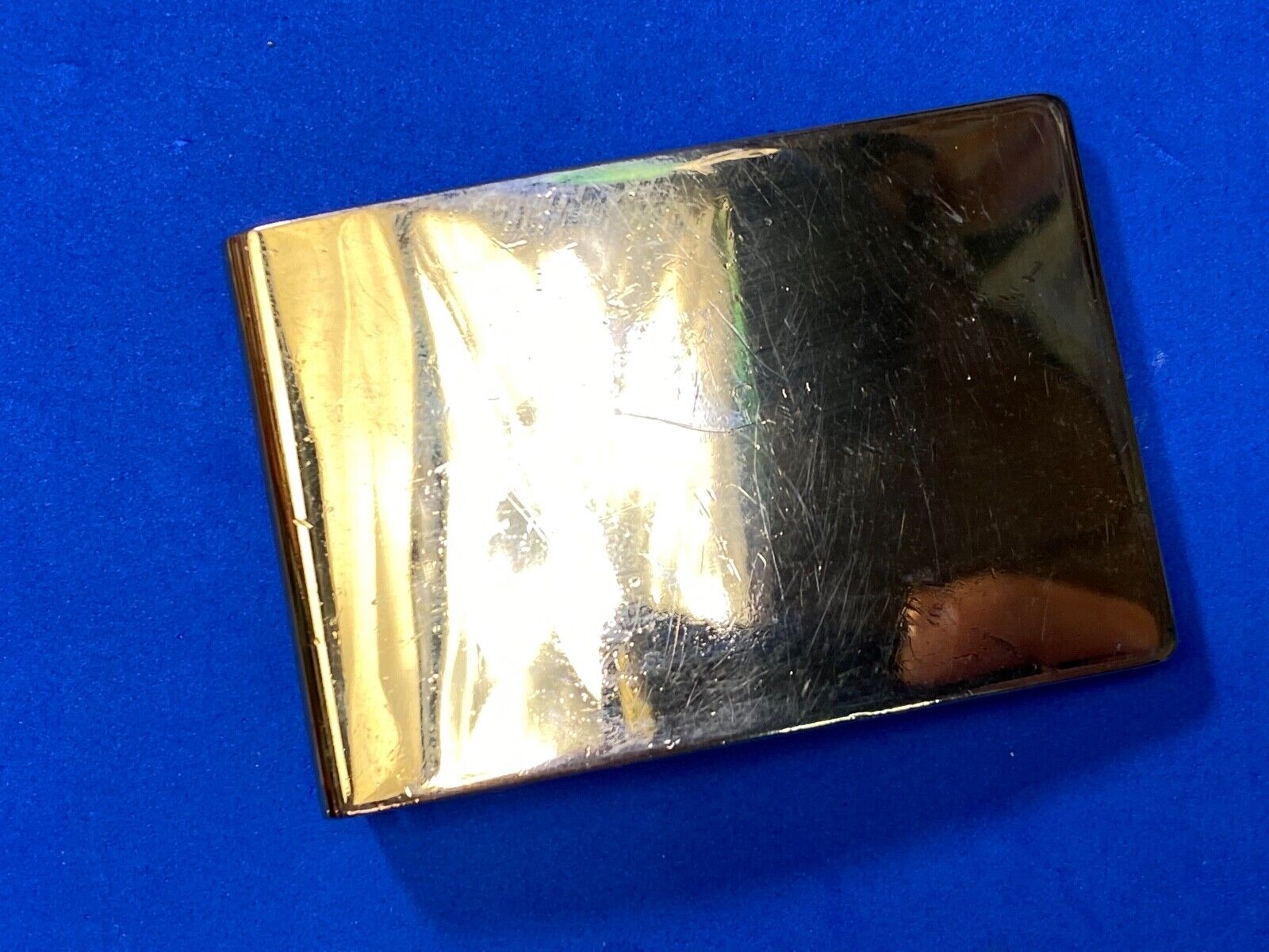 6-76 - USMC US Marines Military Open Face Smooth brass belt buckle
