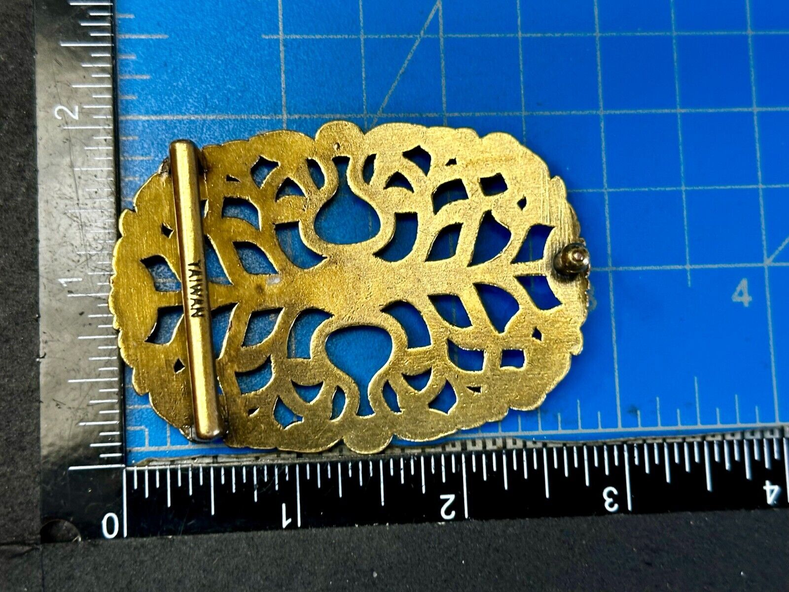 Tree of Life Pattern Openwork Hippy Boho Brass Tone Ornate Belt Buckle