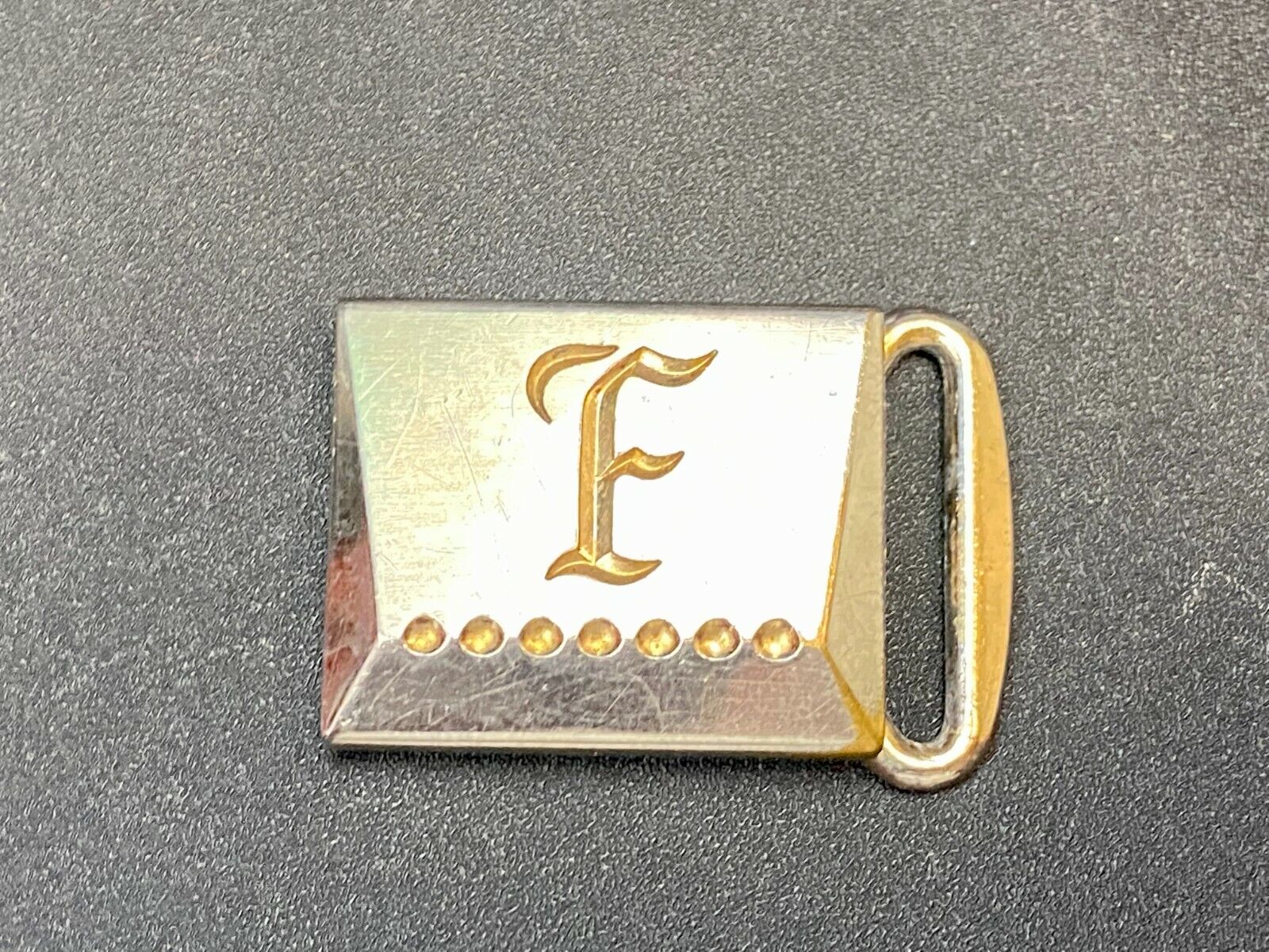 Vintage Hickok Master Plate Letter F Initial Monogram Art Deco Belt Buckle