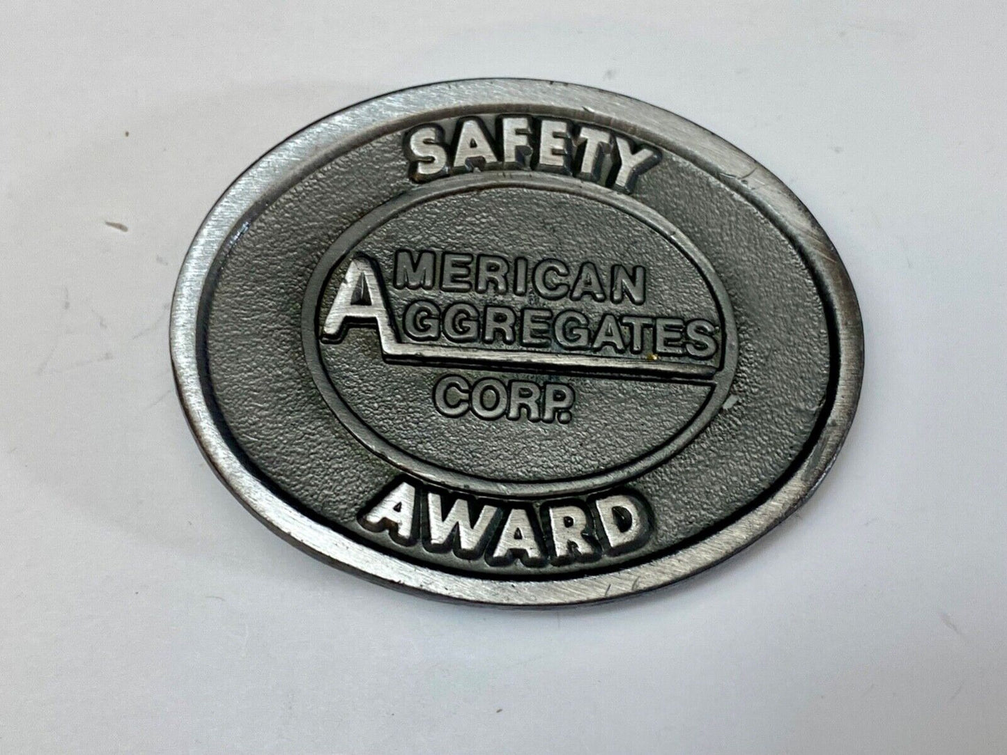 American Aggregates Vintage Safety award belt buckle by Hit-Line USA