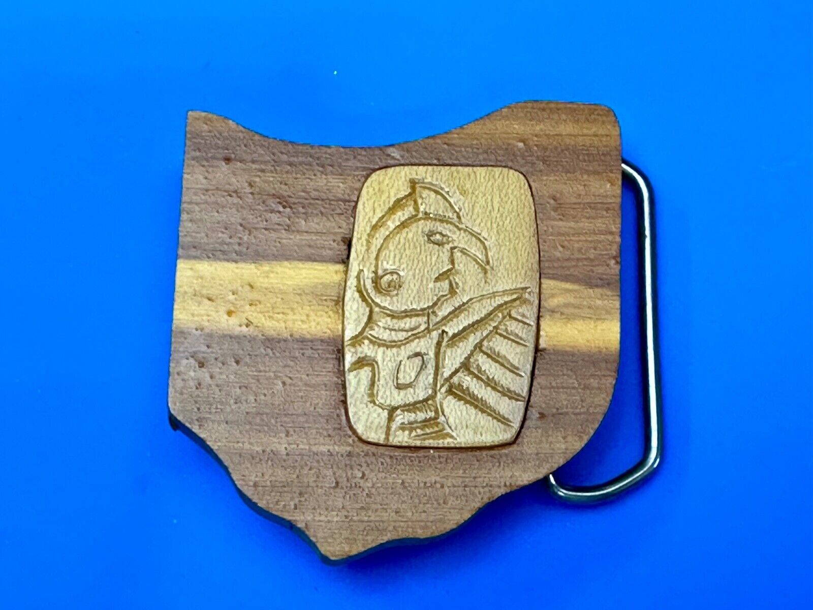Artisan OHIO state cutout Custom Project wood Belt Buckle Sports fan?
